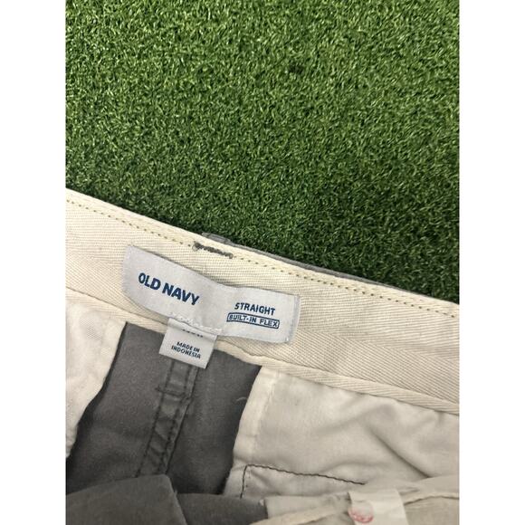 Old Navy 100% Cotton Gray Straight Leg Cargo Pockets Pants Men's 34x32 - Picture 6 of 9